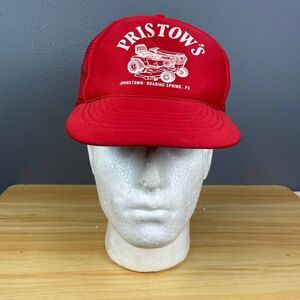 Capital Trucker Hat Red Snapback Pristow’s Johnstown PA Farm Cap Outdoor Casual